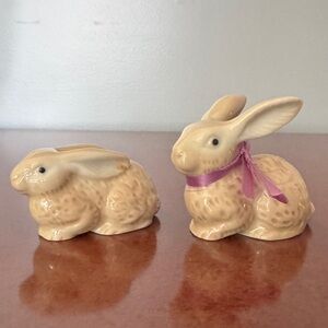 Porcelain Bunny Figurines - Cream